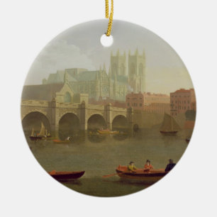 Westminster Abbey and Westminster Bridge Seen from Ceramic Tree Decoration