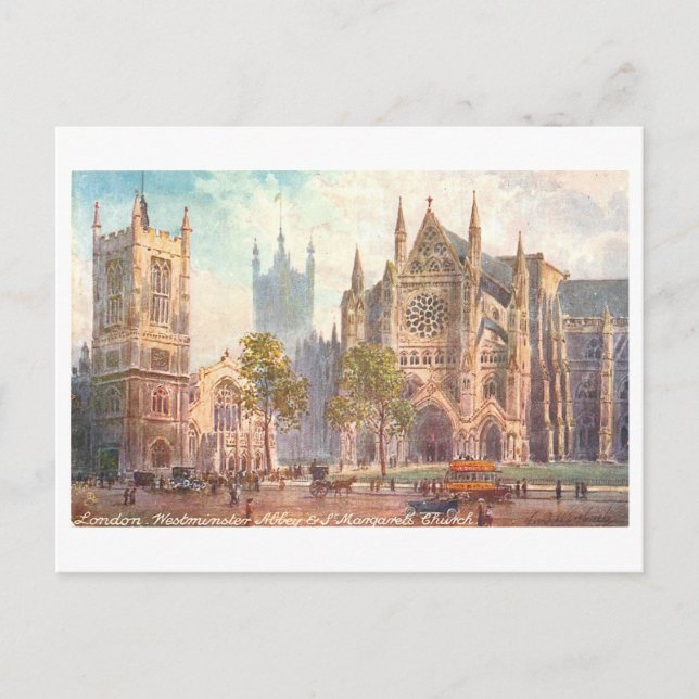 Westminster Abbey London Vintage Postcard (Front)