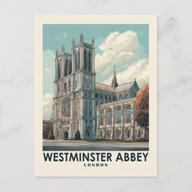 Westminster Abbey London Vintage Travel Postcard (Front)