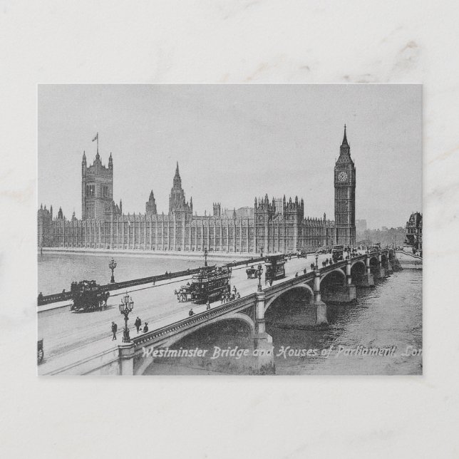 Westminster Bridge and the Houses of Postcard (Front)