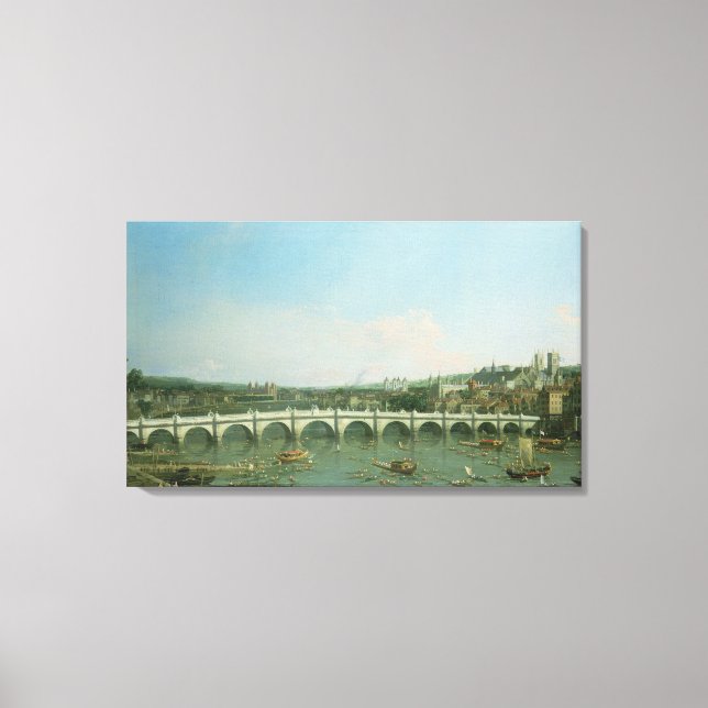 Westminster Bridge from the North with Lambeth Canvas Print (Front)