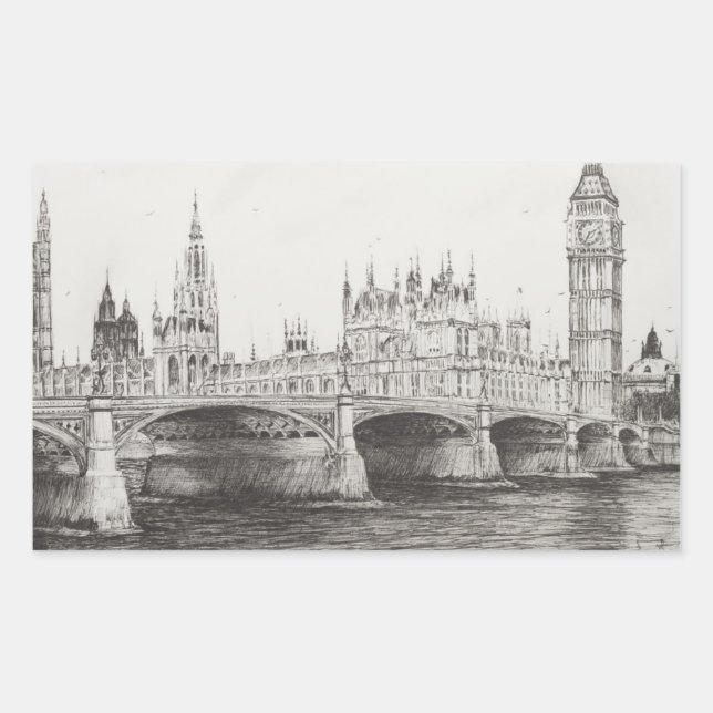 Westminster Bridge London UK. 30/10/2006 Rectangular Sticker (Front)
