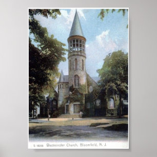 Westminster Church, Bloomfield, NJ 1909 Vintage Po Poster