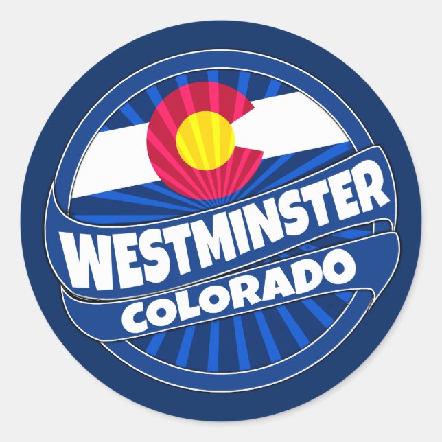 Westminster Colorado flag burst stickers (Front)