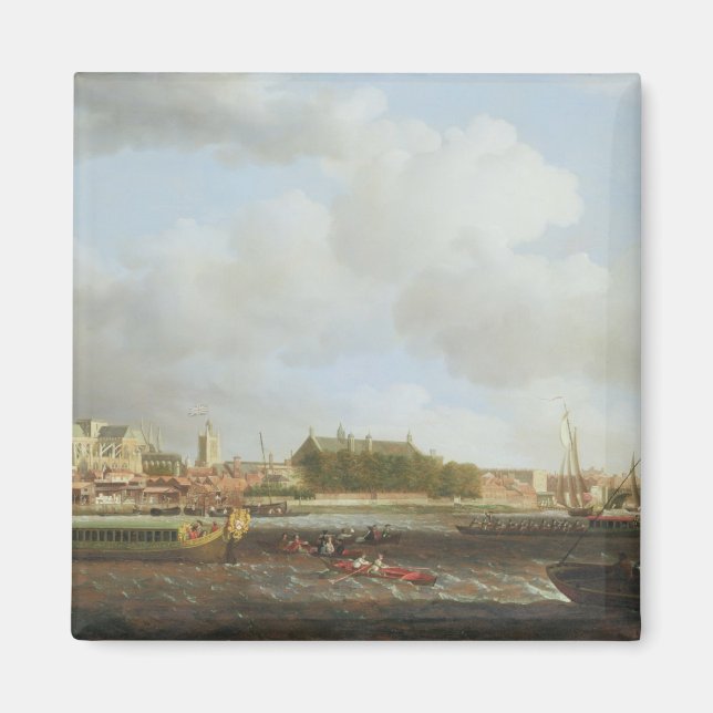 Westminster from Lambeth, with the ceremonial barg Magnet (Front)