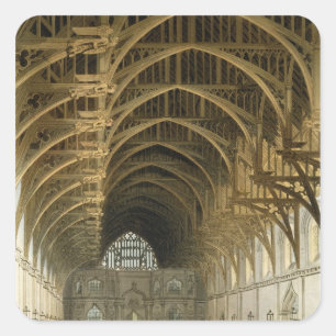 Westminster Hall, engraved by J. Bluck pub Square Sticker