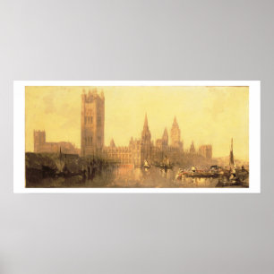 Westminster: Houses of Parliament, c.1860 (oil on Poster