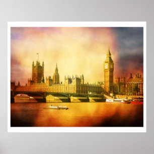 Westminster Palace and Bridge Poster