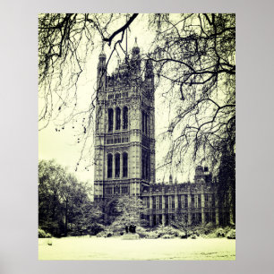 Westminster, Parliament, Winter London - British Poster