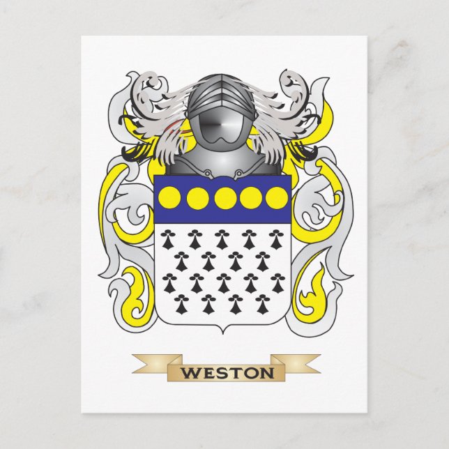 Weston Family Crest (Coat of Arms) Postcard (Front)