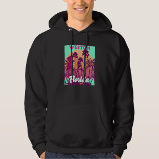 Weston FL Florida vintage retro ocean scene beach Hoodie