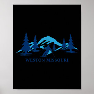 Weston missouri ski resort skiing skier poster