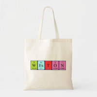 Weston periodic table name tote bag
