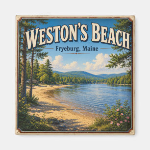 Weston’s Beach Fryeburg Maine Vintage River Beach Magnet