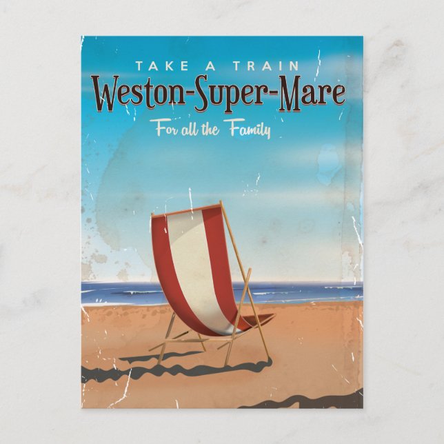 Weston Super Mare vintage travel poster. Postcard (Front)
