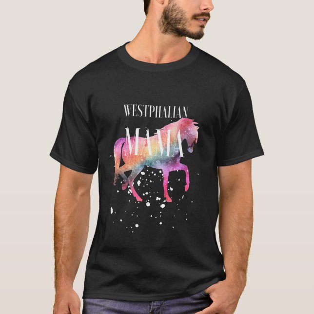 Westphalian Horse Mama Galaxy Horse Girl Equestria T-Shirt (Front)