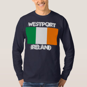 Westport, Ireland with Irish flag T-Shirt