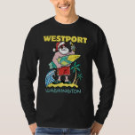 WESTPORT WASHINGTON Santa Christmas Surfing T-Shirt<br><div class="desc">WESTPORT WASHINGTON Santa Christmas Surfing</div>