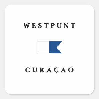 Westpunt Curacao Alpha Dive Flag Square Sticker