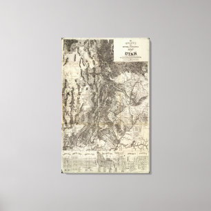West's New Sectional and Topographical Map Of Utah Canvas Print