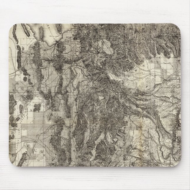 West's New Sectional and Topographical Map Of Utah Mouse Mat (Front)