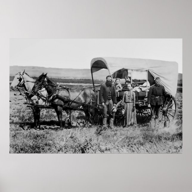 WESTWARD FAMILY IN COVERED WAGON c. 1886 Poster (Front)