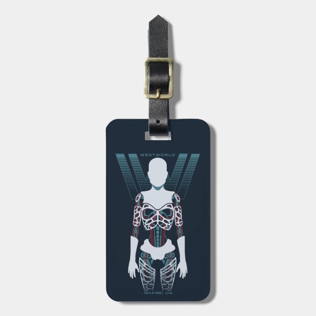 Westworld | Android Skeleton Over Logo Luggage Tag (Front Vertical)