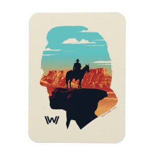 Westworld   Dr. Ford Silhouette Of Man in Black Magnet