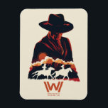 Westworld | Man in Black Desert Silhouette Magnet<br><div class="desc">Check out this stencil portrait of the Man in Black,  featuring silhouettes of William and Dolores horseback riding through the desert together.</div>