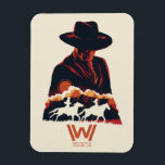 Westworld | Man in Black Desert Silhouette Magnet<br><div class="desc">Check out this stencil portrait of the Man in Black,  featuring silhouettes of William and Dolores horseback riding through the desert together.</div>