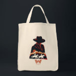 Westworld | Man in Black Desert Silhouette Tote Bag<br><div class="desc">Check out this stencil portrait of the Man in Black,  featuring silhouettes of William and Dolores horseback riding through the desert together.</div>