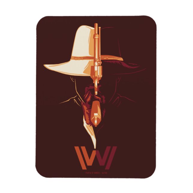 Westworld | White Hat Black Hat Split Graphic Magnet (Vertical)