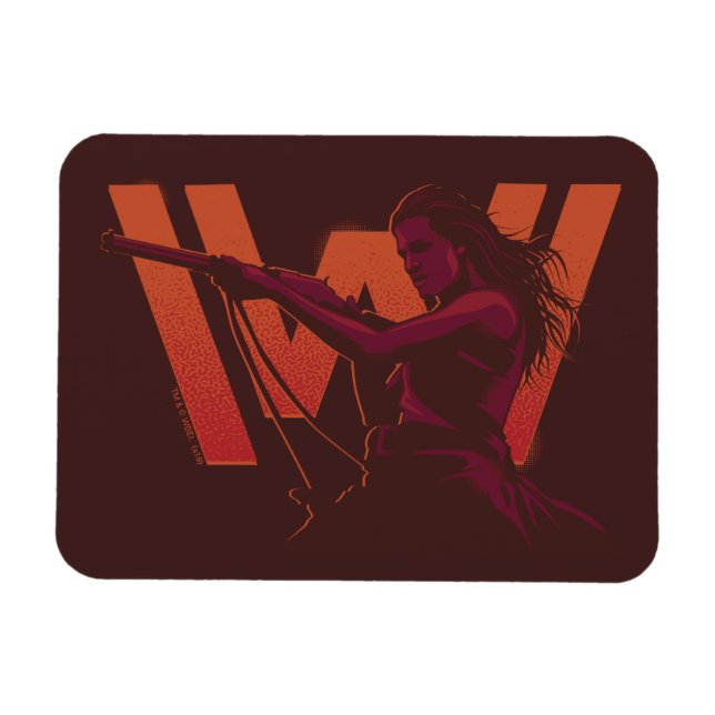 Westworld | Wyatt With Rifle Over Logo Magnet (Horizontal)