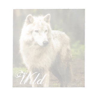 Wet Arctic Wolf in Spring Photo Notepad