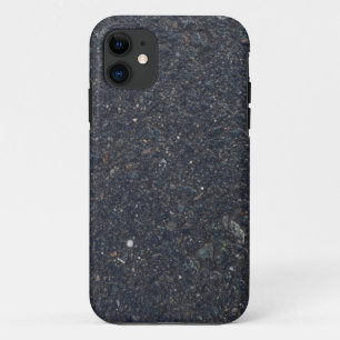 wet asphalt texture pattern bitumen pitch black ba iPhone 11 case