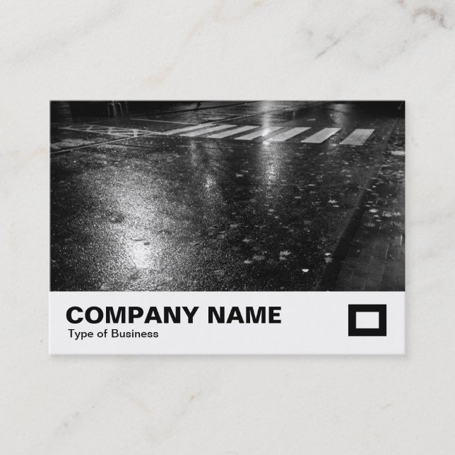 Wet Autumn Road at Night Business Card (Front)