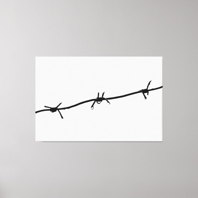 Wet Barbed Wire. Teardrops Of War Canvas Print (Front)