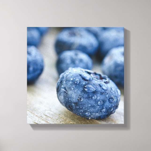 Wet Blueberry Canvas Print (Front)
