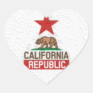 Wet California Republic Heart Sticker