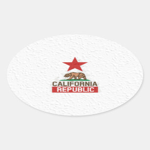 Wet California Republic Oval Sticker