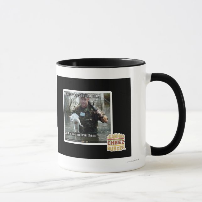 Wet cat and gun mug (Right)