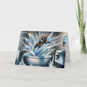 Wet Cat Birthday Humour Card