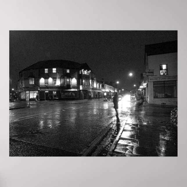 Wet Evening, Salisbury Road Cardiff (1) Poster (Front)