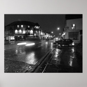 Wet Evening, Salisbury Road Cardiff (3) Poster