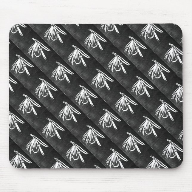 "Wet Fly Black - Tiled" Classic Trout Fly Mousepad (Front)