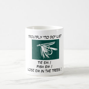 "Wet Fly Green - Trout Fly "To Do List" Mug