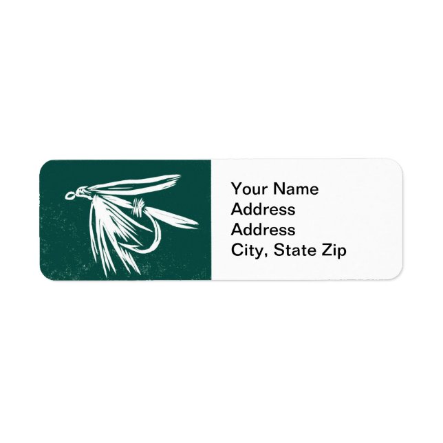 Wet Fly in Green Trout Fly Return Address Label (Front)