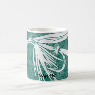 "Wet Fly on green" Classic Trout Fly Mug