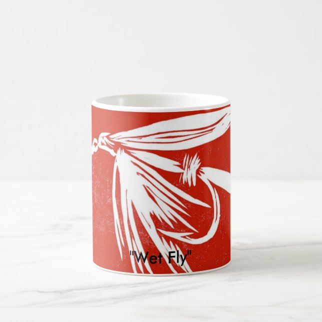 "Wet Fly on red" Classic Trout Fly Mug (Center)