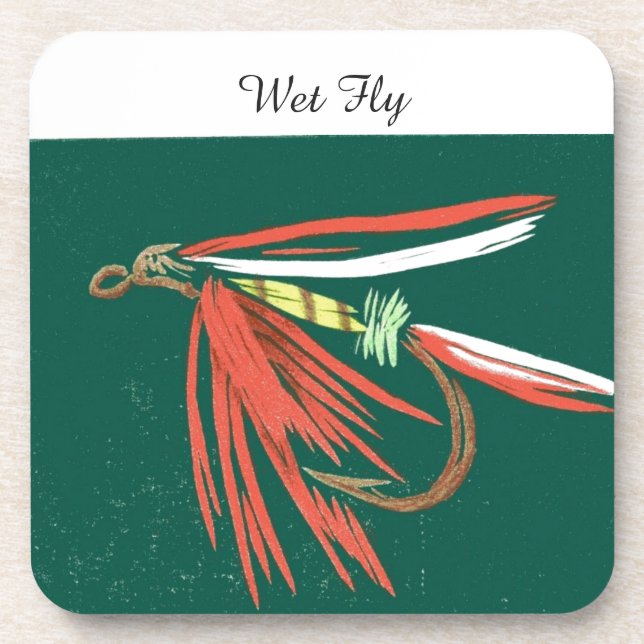 "Wet Fly" Trout Wet Fly Coaster (Front)